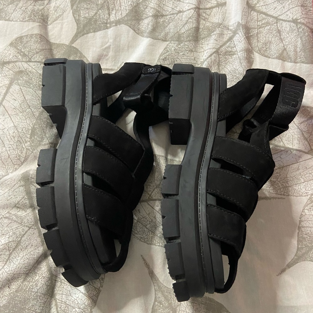 Ugg Black Ashton Strappy Platform Sandals *Display Item View 4